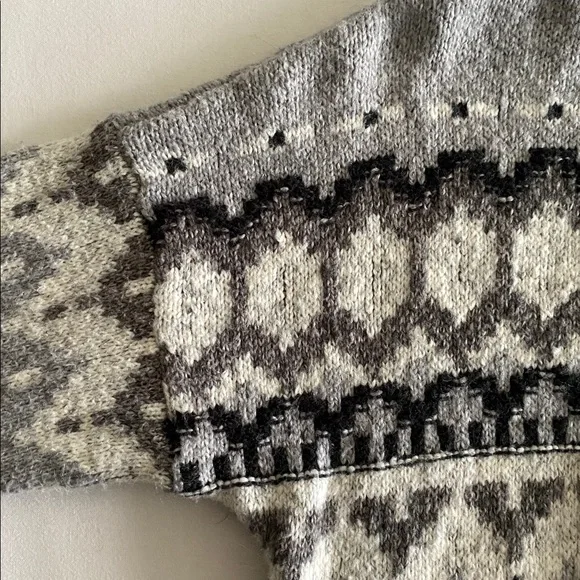Abercrombie & Fitch Nordic Fair Isle Norwegian pattern knit  mock / roll neck S - Picture 7 of 16